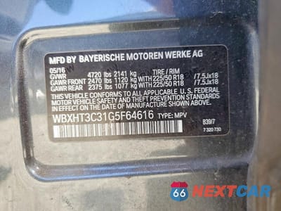 Zdjęcie 13 z 13 samochodu: 2016 BMW X1 XDRIVE28I VIN:WBXHT3C31G5F64616 - miniatura