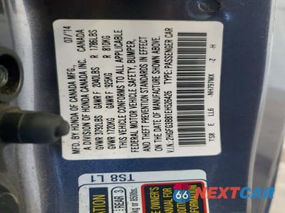 Zdjęcie 12 z 12 samochodu: 2014 HONDA CIVIC EX VIN:2HGFG3B81EH526426 - miniatura