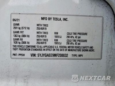 Zdjęcie 12 z 12 samochodu: 2021 TESLA MODEL Y VIN:5YJYGAEE9MF208832 - miniatura