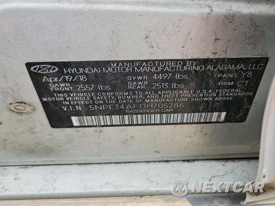 Zdjęcie 12 z 12 samochodu: 2018 HYUNDAI SONATA SPORT+ VIN:5NPE34AF1JH705286 - miniatura