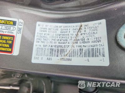 Zdjęcie 13 z 13 samochodu: 2009 HONDA CIVIC LX VIN:1HGFA16509L022299 - miniatura