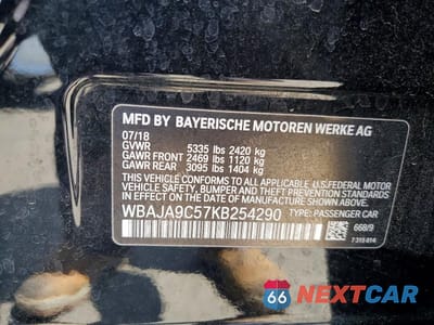 Zdjęcie 12 z 12 samochodu: 2019 BMW 530E VIN:WBAJA9C57KB254290 - miniatura