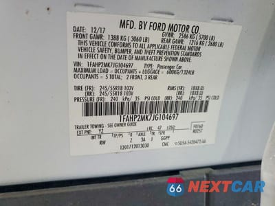 Zdjęcie 12 z 12 samochodu: 2018 FORD TAURUS POLICE INTERCEPTOR VIN:1FAHP2MK7JG104697 - miniatura