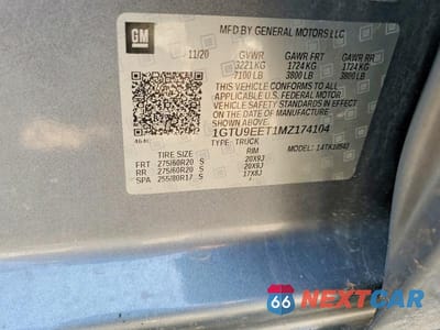 Zdjęcie 12 z 12 samochodu: 2021 GMC SIERRA K1500 AT4 VIN:1GTU9EET1MZ174104 - miniatura