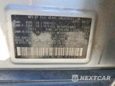 Zdjęcie 12 z 12 samochodu: 2012 SUBARU OUTBACK 2.5I PREMIUM VIN:4S4BRBCC7C3201845 - miniatura