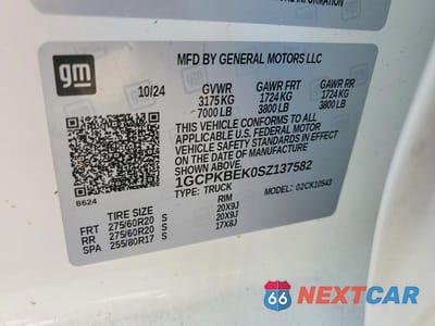 Zdjęcie 12 z 12 samochodu: 2025 CHEVROLET SILVERADO K1500 CUSTOM VIN:1GCPKBEK0SZ137582 - miniatura