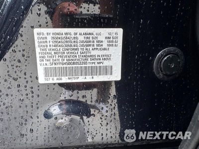 Zdjęcie 13 z 13 samochodu: 2016 HONDA PILOT EXL VIN:5FNYF6H50GB053393 - miniatura