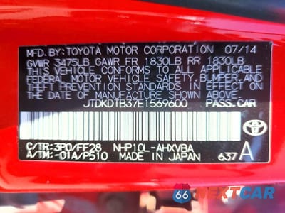 Zdjęcie 12 z 12 samochodu: 2014 TOYOTA PRIUS C TWO VIN:JTDKDTB37E1569600 - miniatura