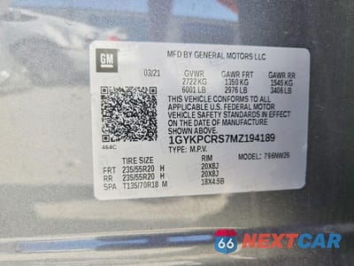 Zdjęcie 14 z 14 samochodu: 2021 CADILLAC XT6 PREMIUM LUXURY VIN:1GYKPCRS7MZ194189 - miniatura