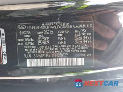 Zdjęcie 13 z 13 samochodu: 2026 HYUNDAI SANTA FE SE VIN:5NMP14G11TH078129 - miniatura