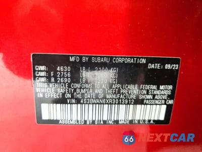Zdjęcie 13 z 13 samochodu: 2024 SUBARU LEGACY LIMITED VIN:4S3BWAN6XR3013912 - miniatura