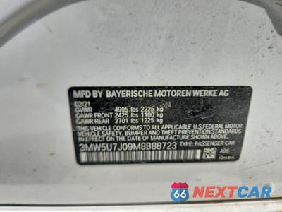 Zdjęcie 12 z 12 samochodu: 2021 BMW M340I VIN:3MW5U7J09M8B88723 - miniatura