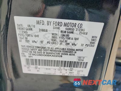 Zdjęcie 13 z 13 samochodu: 2011 FORD ESCAPE XLT VIN:1FMCU9DG0BKA02928 - miniatura