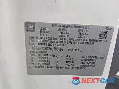 Zdjęcie 13 z 13 samochodu: 2010 GMC ACADIA SLT-1 VIN:1GKLRMED2AJ255562 - miniatura