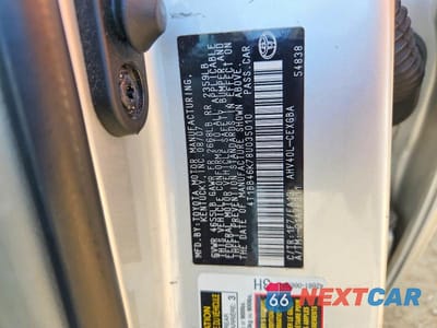 Zdjęcie 12 z 12 samochodu: 2008 TOYOTA CAMRY HYBRID VIN:4T1BB46K78U035010 - miniatura