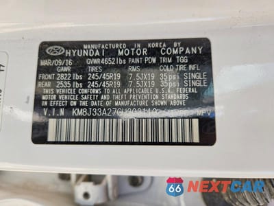 Zdjęcie 13 z 13 samochodu: 2016 HYUNDAI TUCSON SPORT VIN:KM8J33A27GU203110 - miniatura