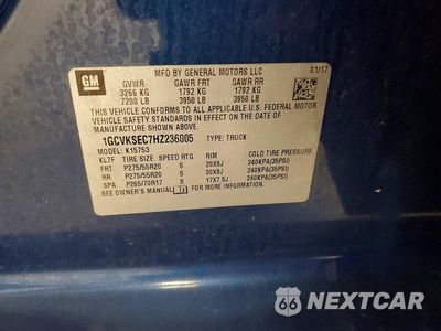 Zdjęcie 12 z 12 samochodu: 2017 CHEVROLET SILVERADO K1500 LTZ VIN:1GCVKSEC7HZ236005 - miniatura