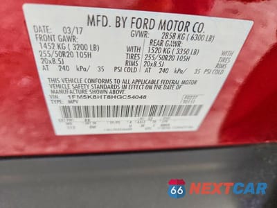 Zdjęcie 12 z 12 samochodu: 2017 FORD EXPLORER PLATINUM VIN:1FM5K8HT8HGC54048 - miniatura