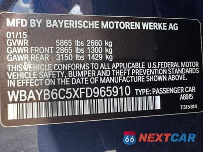 Zdjęcie 15 z 15 samochodu: 2015 BMW 750 XI VIN:WBAYB6C5XFD965910 - miniatura