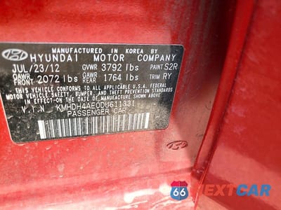 Zdjęcie 12 z 12 samochodu: 2013 HYUNDAI ELANTRA LIMITED VIN:KMHDH4AE0DU611331 - miniatura