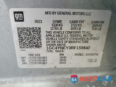 Zdjęcie 13 z 13 samochodu: 2024 CHEVROLET SILVERADO K2500 HEAVY DUTY LT VIN:1GC4YNEY3RF159840 - miniatura
