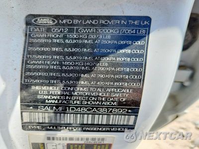 Zdjęcie 13 z 13 samochodu: 2012 LAND ROVER RANGE ROVER HSE LUXURY VIN:SALMF1D48CA387892 - miniatura