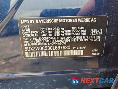 Zdjęcie 13 z 13 samochodu: 2012 BMW X5 XDRIVE35D VIN:5UXZW0C53CL667630 - miniatura