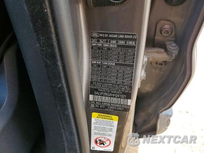 Zdjęcie 13 z 13 samochodu: 2017 LAND ROVER RANGE ROVER EVOQUE SE VIN:SALVP2BGXHH241321 - miniatura