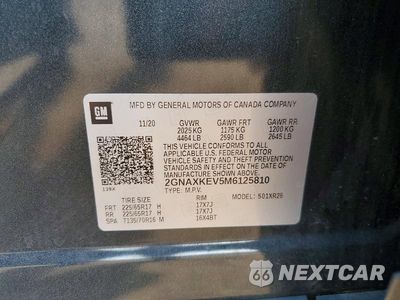Zdjęcie 13 z 13 samochodu: 2021 CHEVROLET EQUINOX LT VIN:2GNAXKEV5M6125810 - miniatura