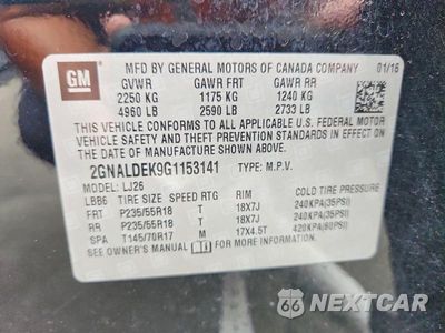 Zdjęcie 13 z 13 samochodu: 2016 CHEVROLET EQUINOX LTZ VIN:2GNALDEK9G1153141 - miniatura