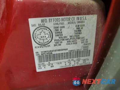 Zdjęcie 13 z 13 samochodu: 2001 FORD ESCAPE XLT VIN:1FMYU04101KB20960 - miniatura