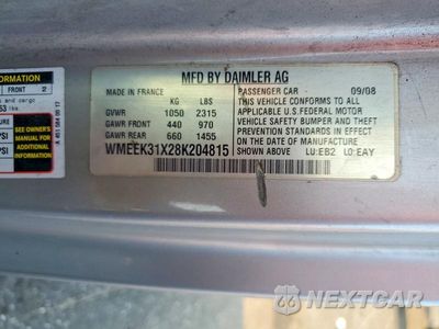 Zdjęcie 12 z 12 samochodu: 2008 SMART FORTWO PASSION VIN:WMEEK31X28K204815 - miniatura