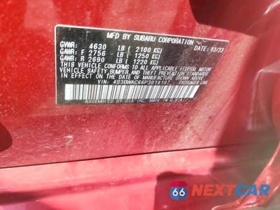 Zdjęcie 12 z 12 samochodu: 2023 SUBARU LEGACY PREMIUM VIN:4S3BWAC66P3014197 - miniatura