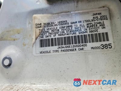 Zdjęcie 12 z 12 samochodu: 2002 MITSUBISHI LANCER ES VIN:JA3AJ26E12U020400 - miniatura