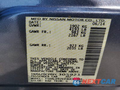 Zdjęcie 13 z 13 samochodu: 2015 NISSAN LEAF SV VIN:1N4AZ0CP0FC305921 - miniatura