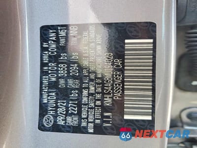 Zdjęcie 12 z 12 samochodu: 2021 HYUNDAI ELANTRA SEL VIN:KMHLS4AG8MU194023 - miniatura