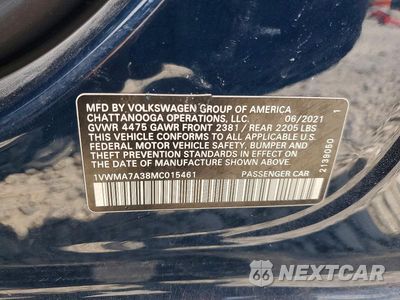 Zdjęcie 13 z 13 samochodu: 2021 VOLKSWAGEN PASSAT R-LINE VIN:1VWMA7A38MC015461 - miniatura