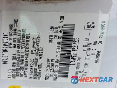 Zdjęcie 12 z 12 samochodu: 2017 FORD MUSTANG VIN:1FA6P8TH1H5256223 - miniatura