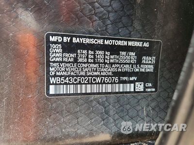 Zdjęcie 14 z 14 samochodu: 2026 BMW IX XDRIVE45 VIN:WB543CF02TCW76076 - miniatura