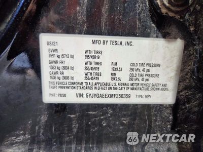 Zdjęcie 12 z 12 samochodu: 2021 TESLA MODEL Y VIN:5YJYGAEEXMF250359 - miniatura