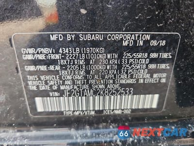 Zdjęcie 14 z 14 samochodu: 2019 SUBARU CROSSTREK LIMITED VIN:JF2GTAMC2K8252533 - miniatura