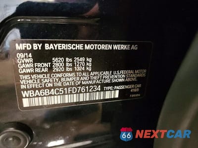 Zdjęcie 13 z 13 samochodu: 2015 BMW 650 VIN:WBA6B4C51FD761234 - miniatura