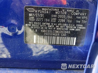 Zdjęcie 12 z 12 samochodu: 2021 HYUNDAI IONIQ BLUE VIN:KMHC65LC5MU261648 - miniatura
