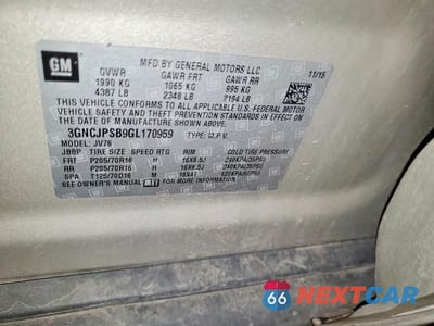 Zdjęcie 13 z 13 samochodu: 2016 CHEVROLET TRAX 1LT VIN:3GNCJPSB9GL170959 - miniatura