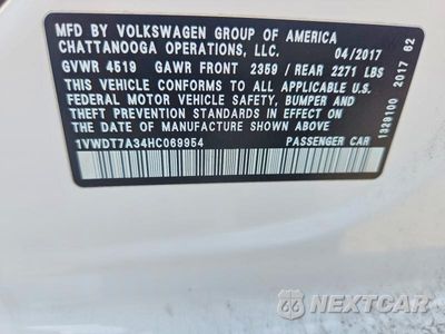 Zdjęcie 13 z 13 samochodu: 2017 VOLKSWAGEN PASSAT R-LINE VIN:1VWDT7A34HC069954 - miniatura