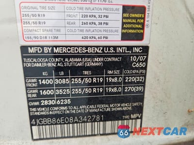 Zdjęcie 13 z 13 samochodu: 2008 MERCEDES-BENZ ML 350 VIN:4JGBB86E08A342781 - miniatura