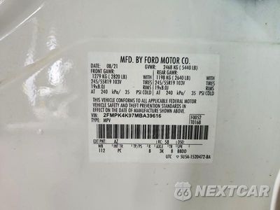 Zdjęcie 12 z 12 samochodu: 2021 FORD EDGE TITANIUM VIN:2FMPK4K97MBA39616 - miniatura
