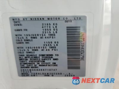 Zdjęcie 13 z 13 samochodu: 2019 NISSAN NV200 S VIN:3N6CM0KN4KK710747 - miniatura