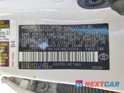Zdjęcie 12 z 12 samochodu: 2008 TOYOTA AVALON XLS VIN:4T1BK36B38U315209 - miniatura