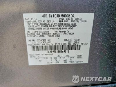 Zdjęcie 12 z 12 samochodu: 2014 FORD TAURUS LIMITED VIN:1FAHP2F81EG169018 - miniatura